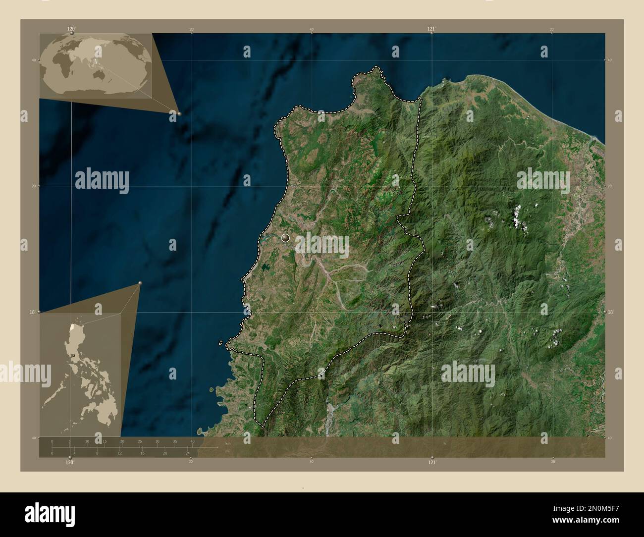 Ilocos Norte, province of Philippines. High resolution satellite map