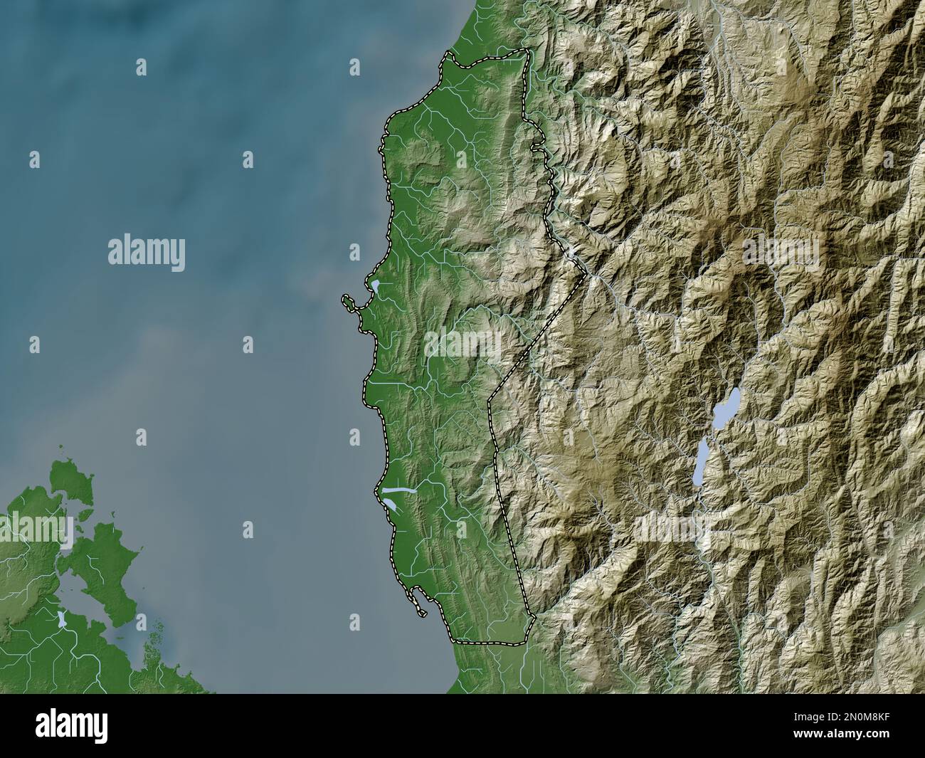 La Union, province of Philippines. Elevation map colored in wiki style with lakes and rivers Stock Photo