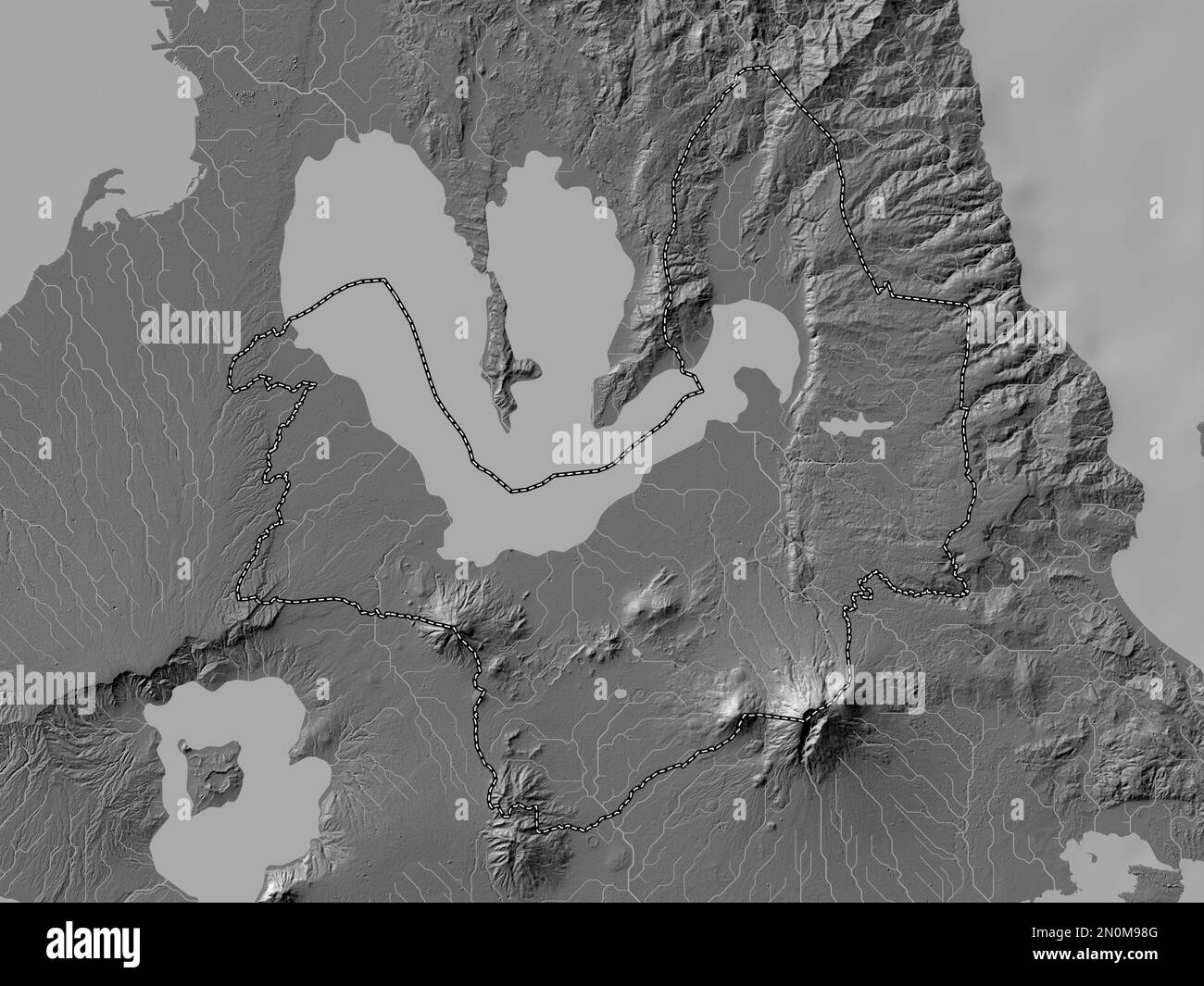 Laguna, province of Philippines. Bilevel elevation map with lakes and rivers Stock Photo Alamy