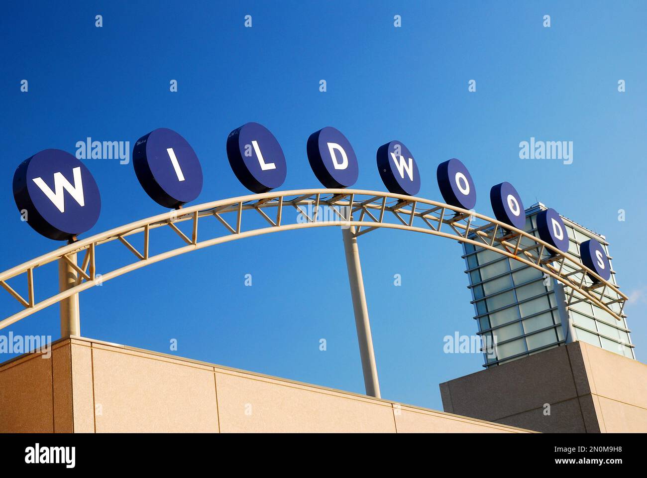 A whimsical sign over the Wildwoods Convention Center Stock Photo