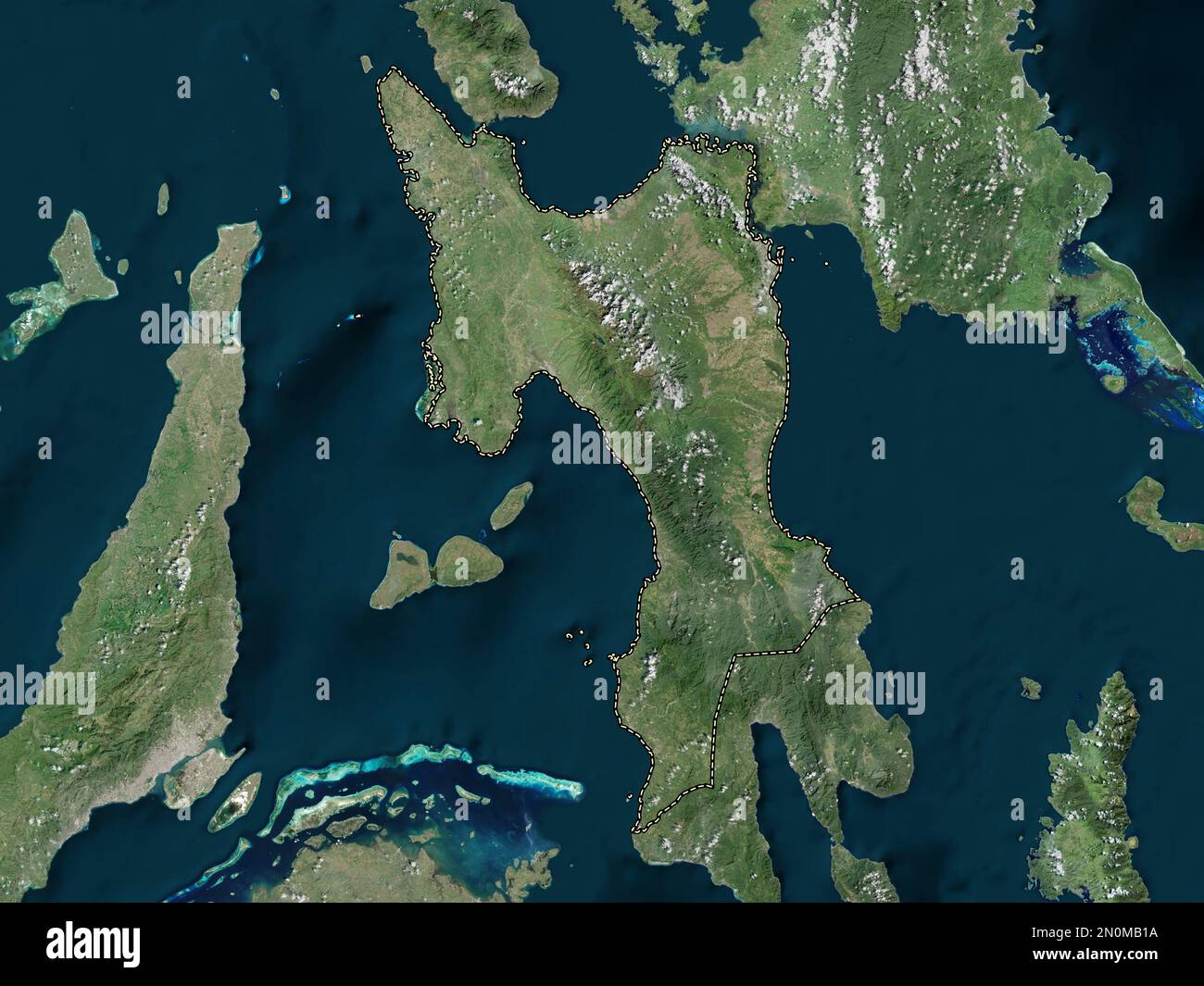 Leyte, province of Philippines. High resolution satellite map Stock Photo