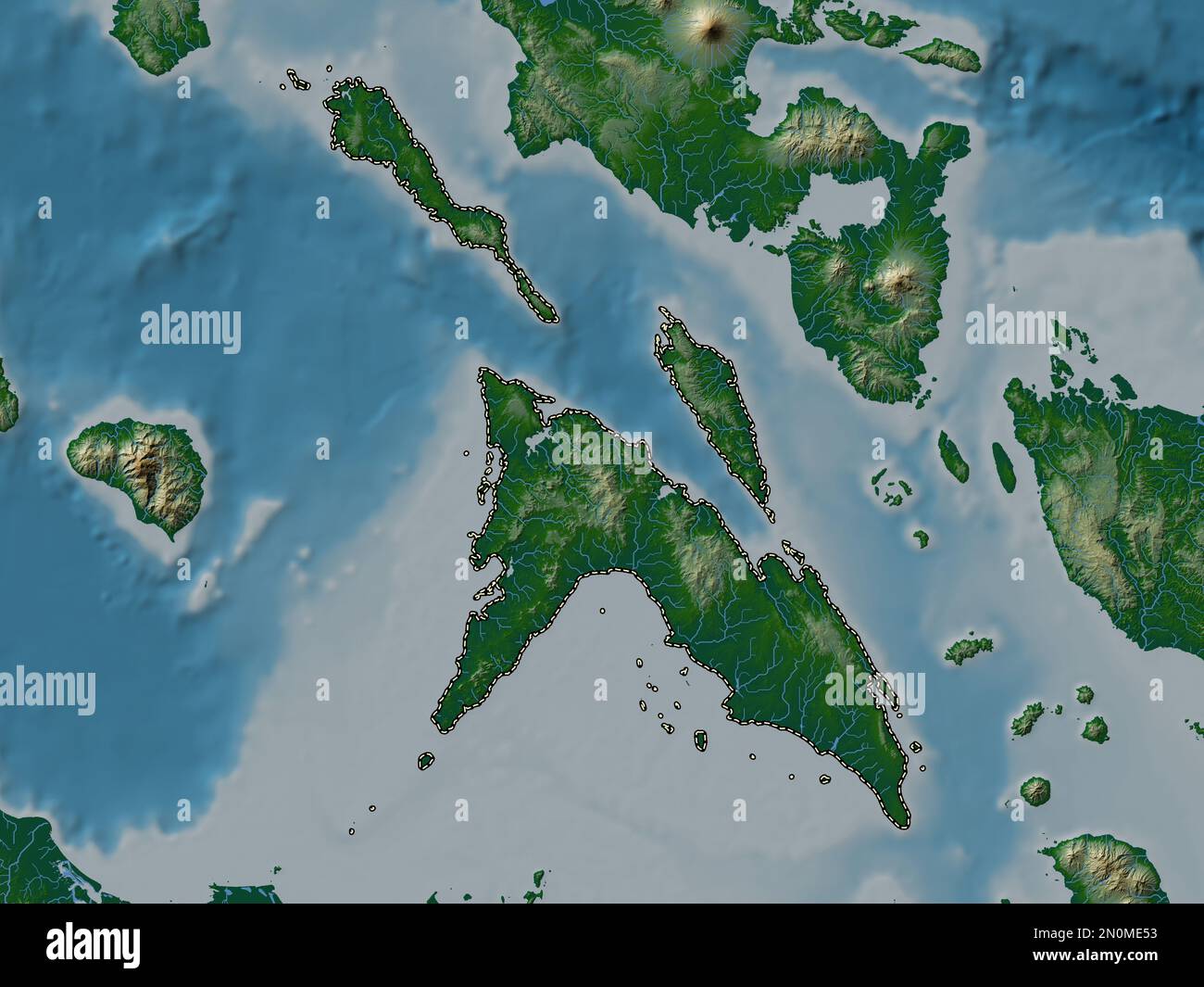 Masbate Province Of Philippines Colored Elevation Map With Lakes And   Masbate Province Of Philippines Colored Elevation Map With Lakes And Rivers 2N0ME53 