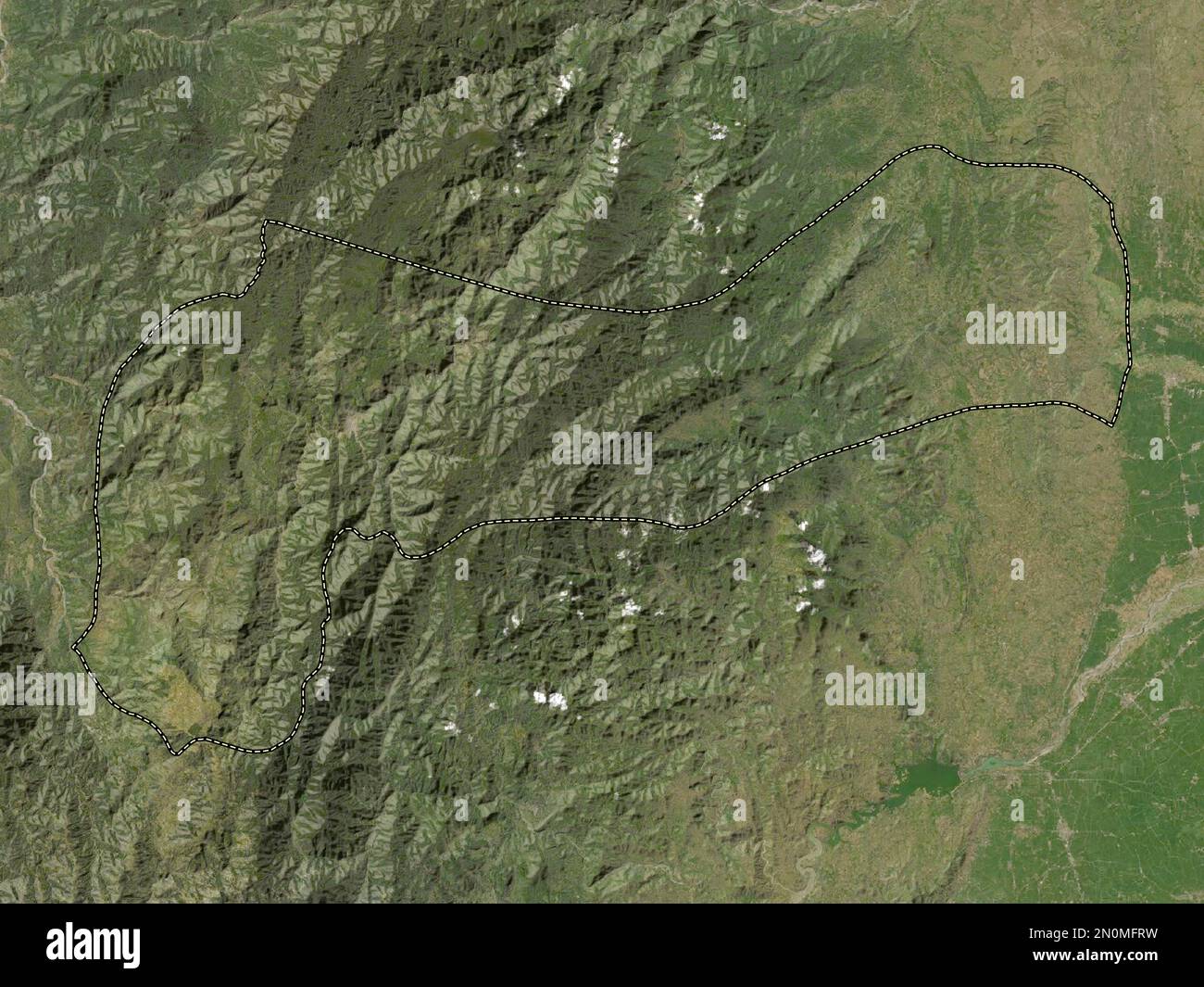Mountain Province, province of Philippines. Low resolution satellite map Stock Photo