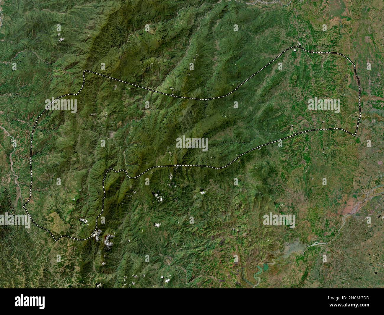Mountain Province, province of Philippines. High resolution satellite map Stock Photo