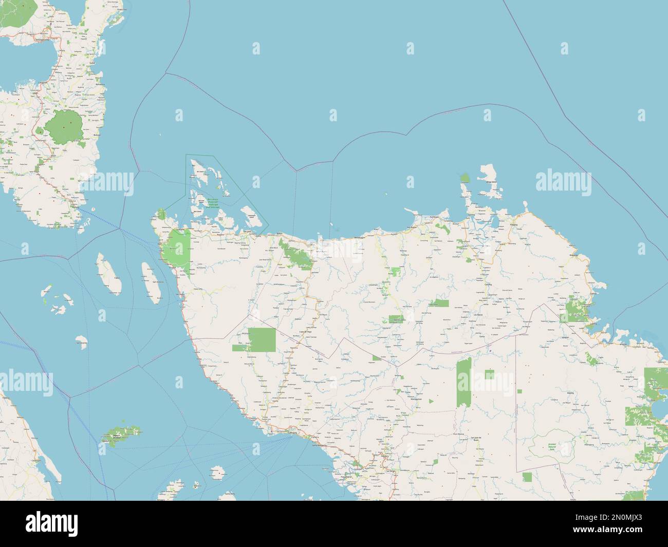 Northern Samar, province of Philippines. Open Street Map Stock Photo