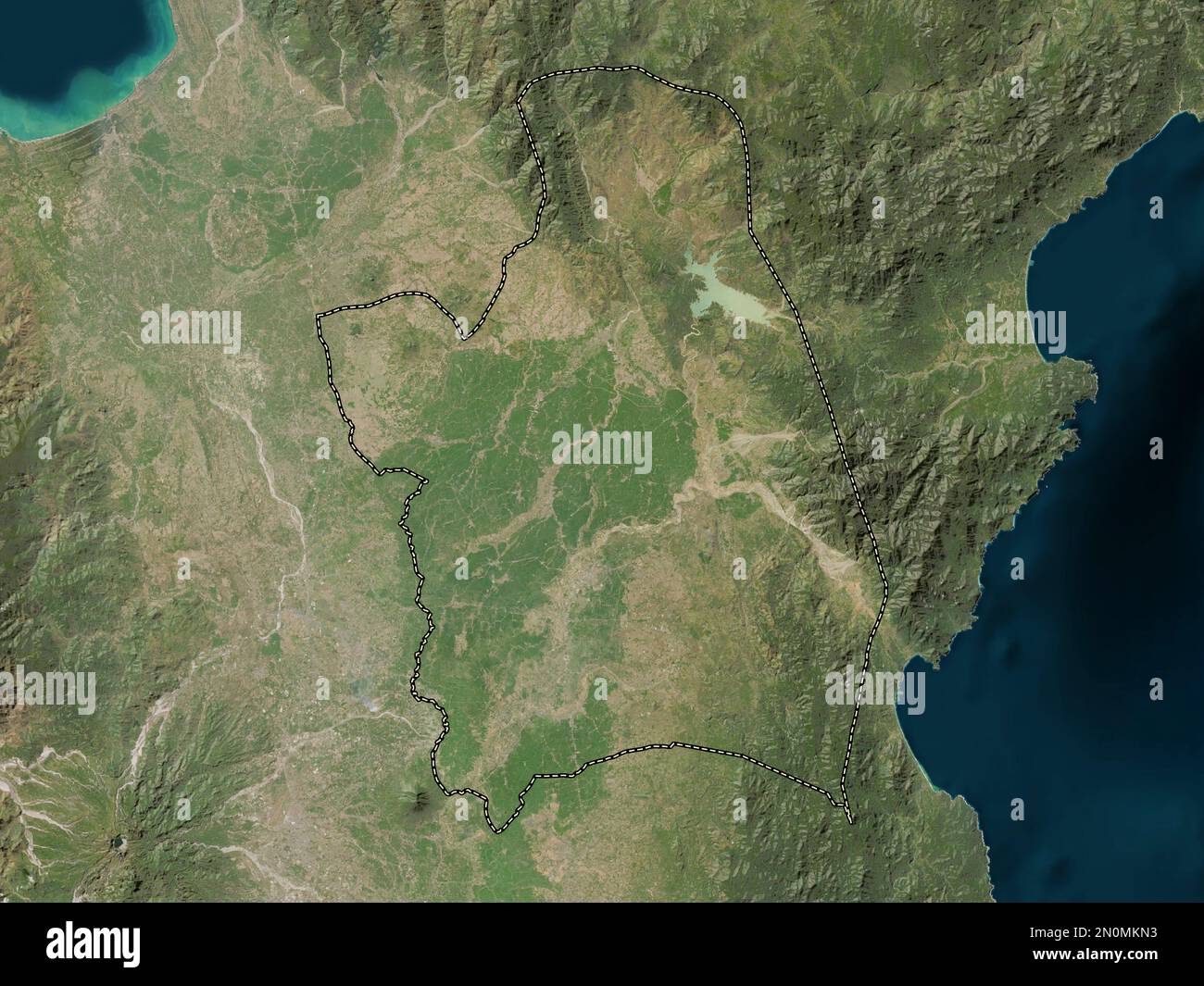 Nueva Ecija, province of Philippines. Low resolution satellite map Stock Photo