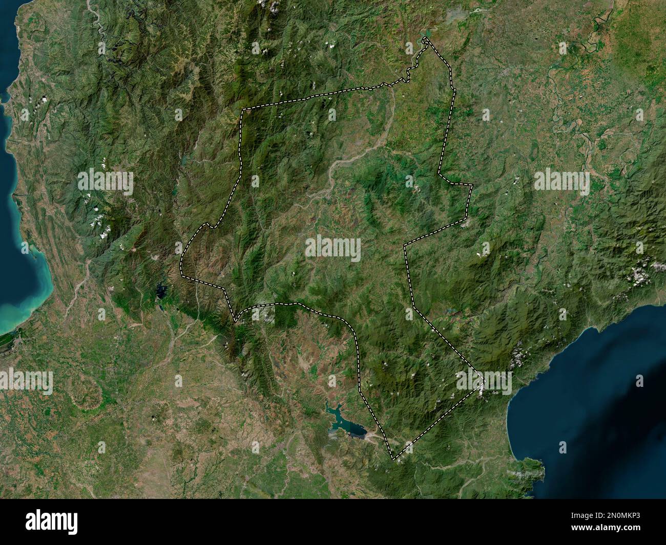 Nueva Vizcaya, province of Philippines. High resolution satellite map ...