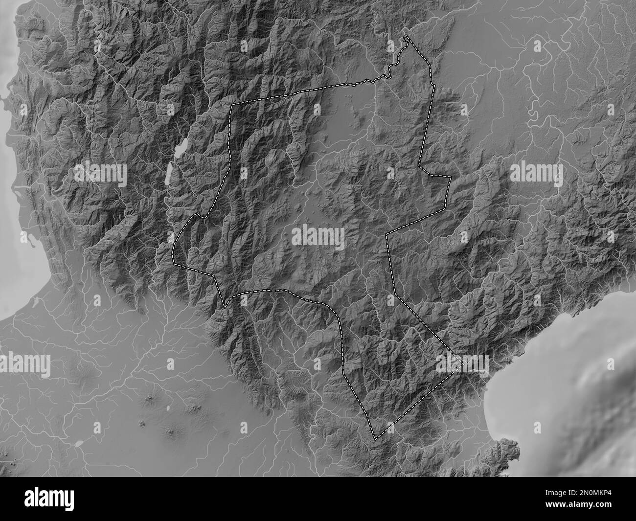 Nueva Vizcaya, province of Philippines. Grayscale elevation map with ...
