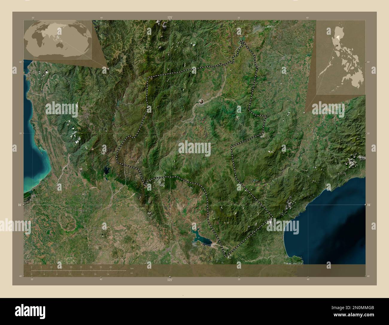 Nueva Vizcaya, province of Philippines. High resolution satellite map ...