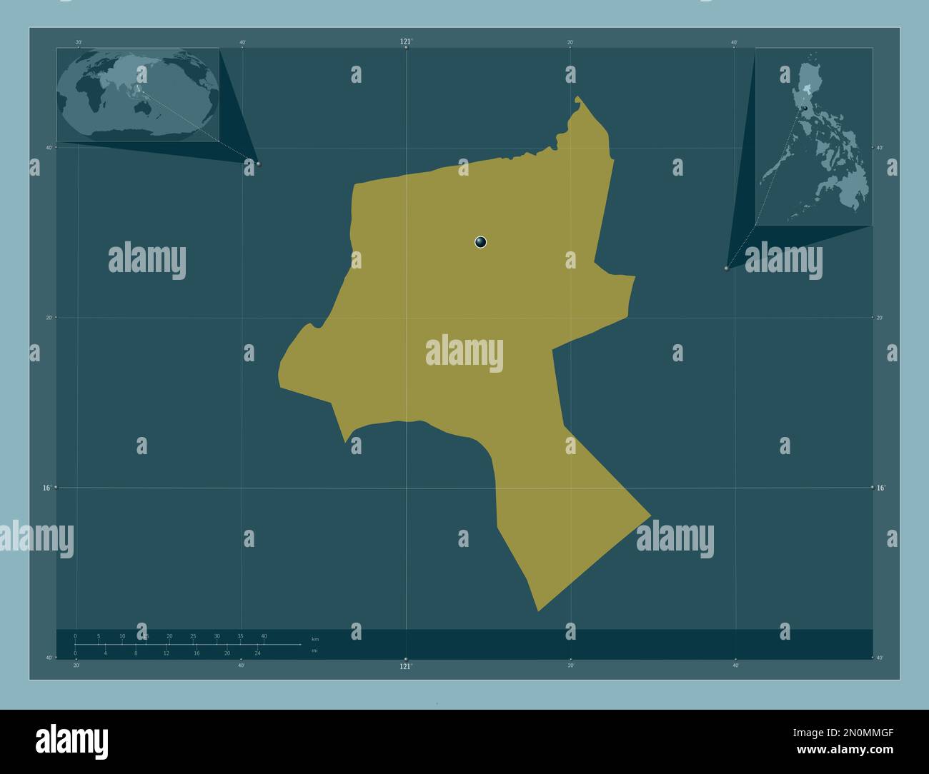 Nueva Vizcaya, province of Philippines. Solid color shape. Corner ...