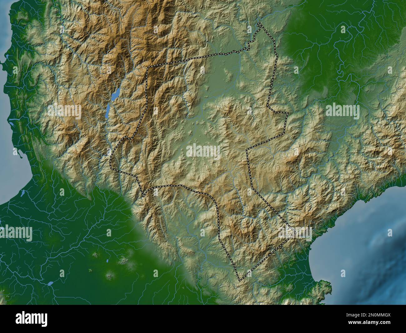 Nueva Vizcaya, province of Philippines. Colored elevation map with ...