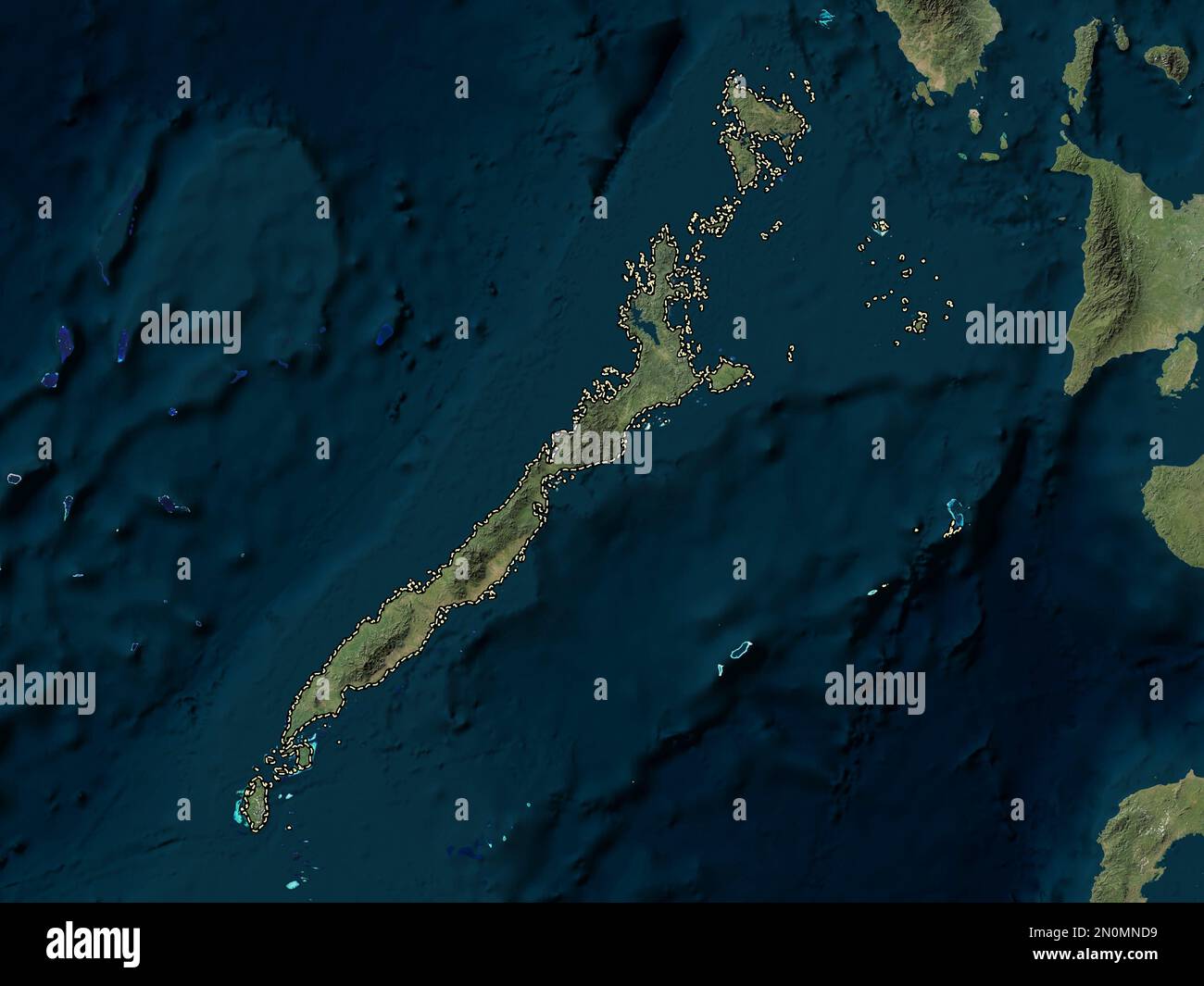 Palawan, province of Philippines. Low resolution satellite map Stock