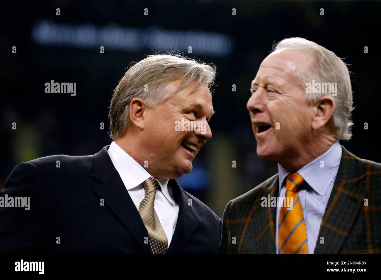 Former New Orleans Saints placekicker Morten Andersen, left is