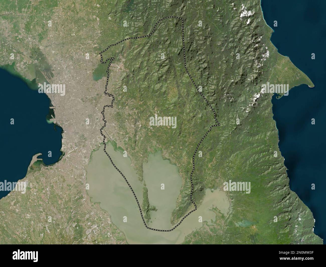 Rizal, province of Philippines. Low resolution satellite map Stock Photo
