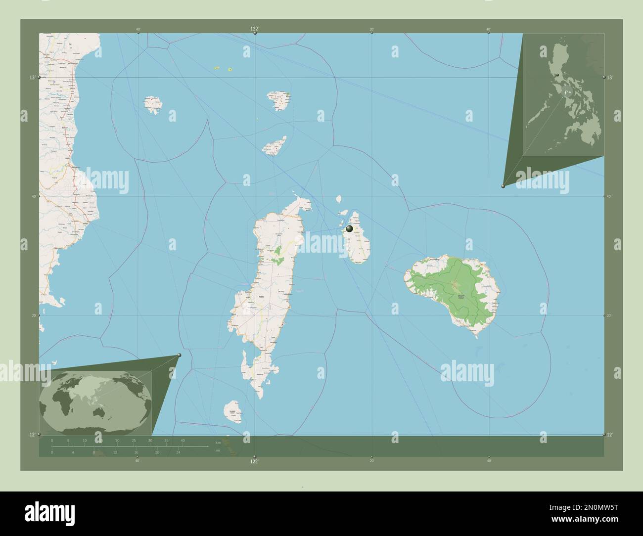 Romblon, province of Philippines. Open Street Map. Corner auxiliary ...