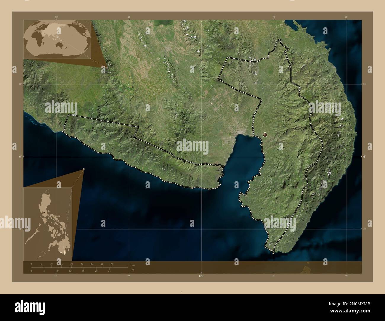 Sarangani, province of Philippines. Low resolution satellite map