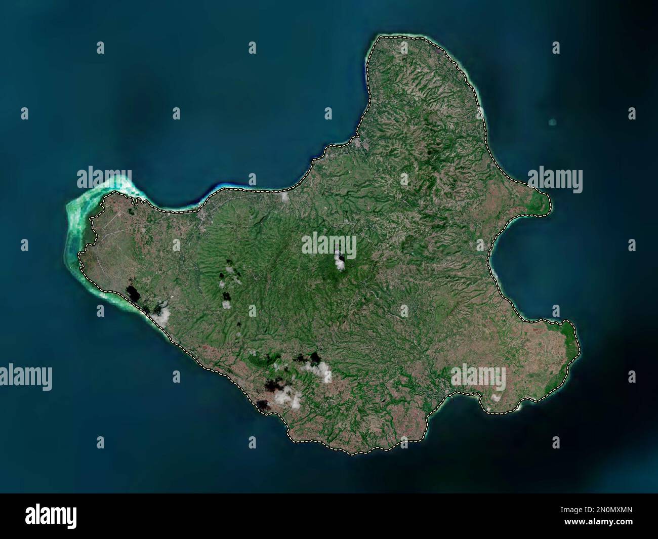 Siquijor, province of Philippines. High resolution satellite map Stock Photo