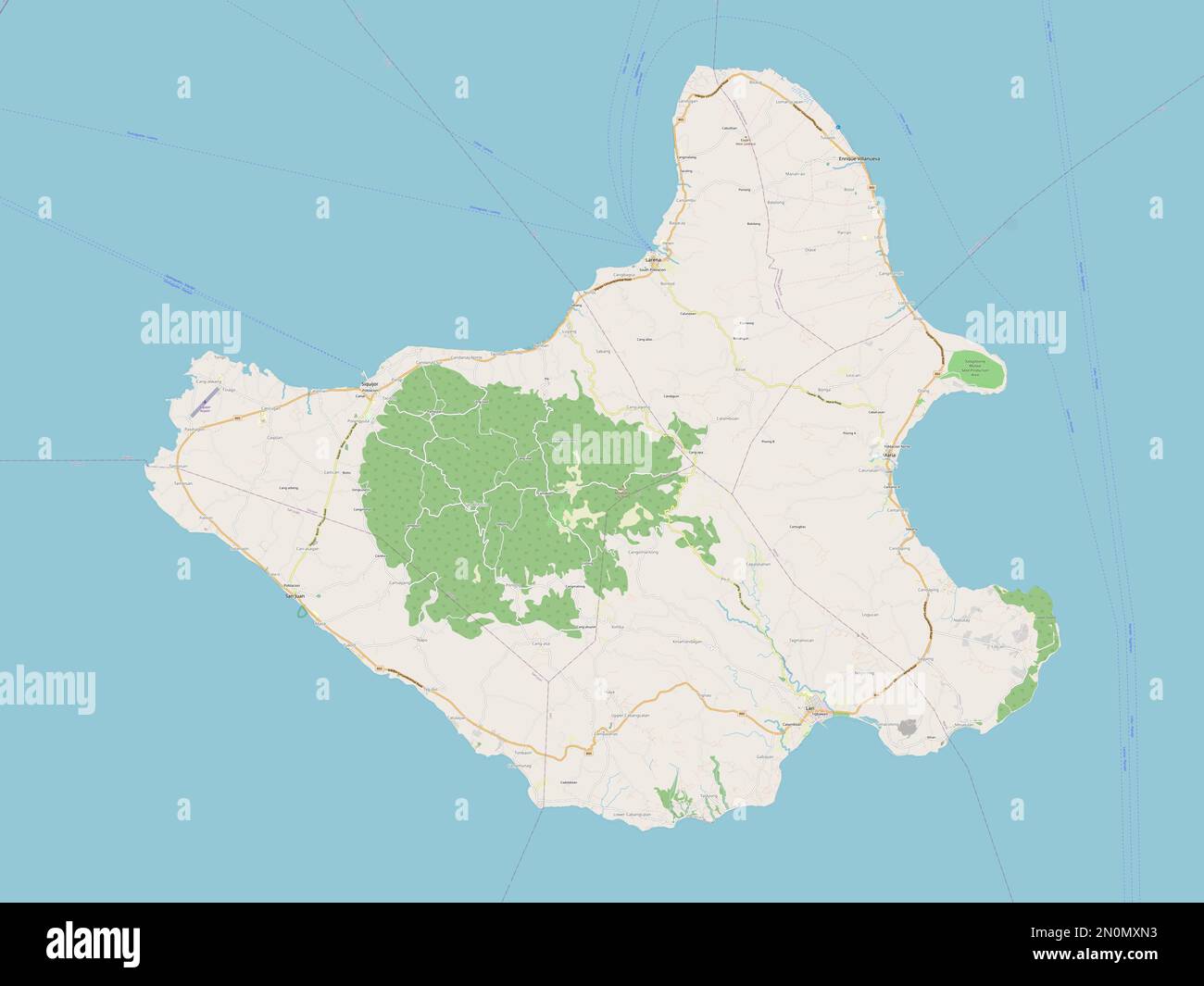 Siquijor, province of Philippines. Open Street Map Stock Photo
