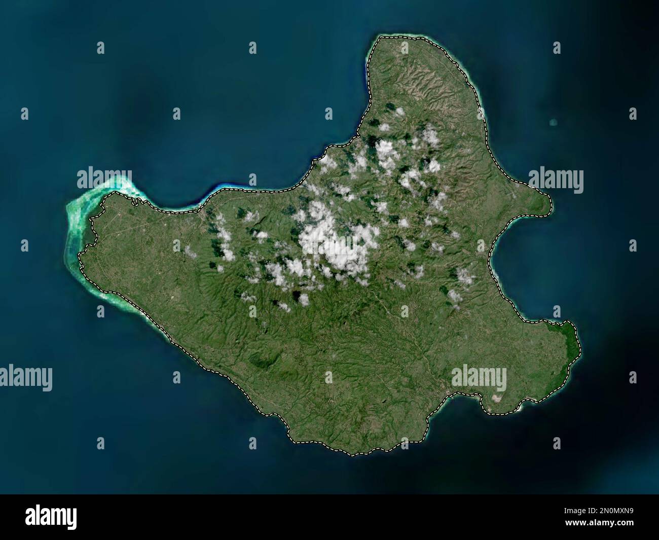 Siquijor, province of Philippines. Low resolution satellite map Stock Photo