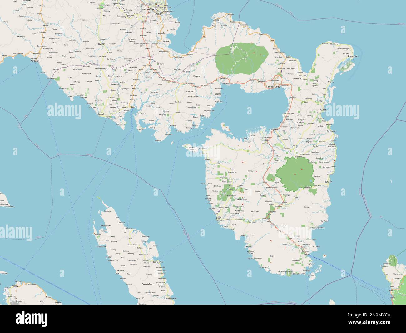 Sorsogon, province of Philippines. Open Street Map Stock Photo