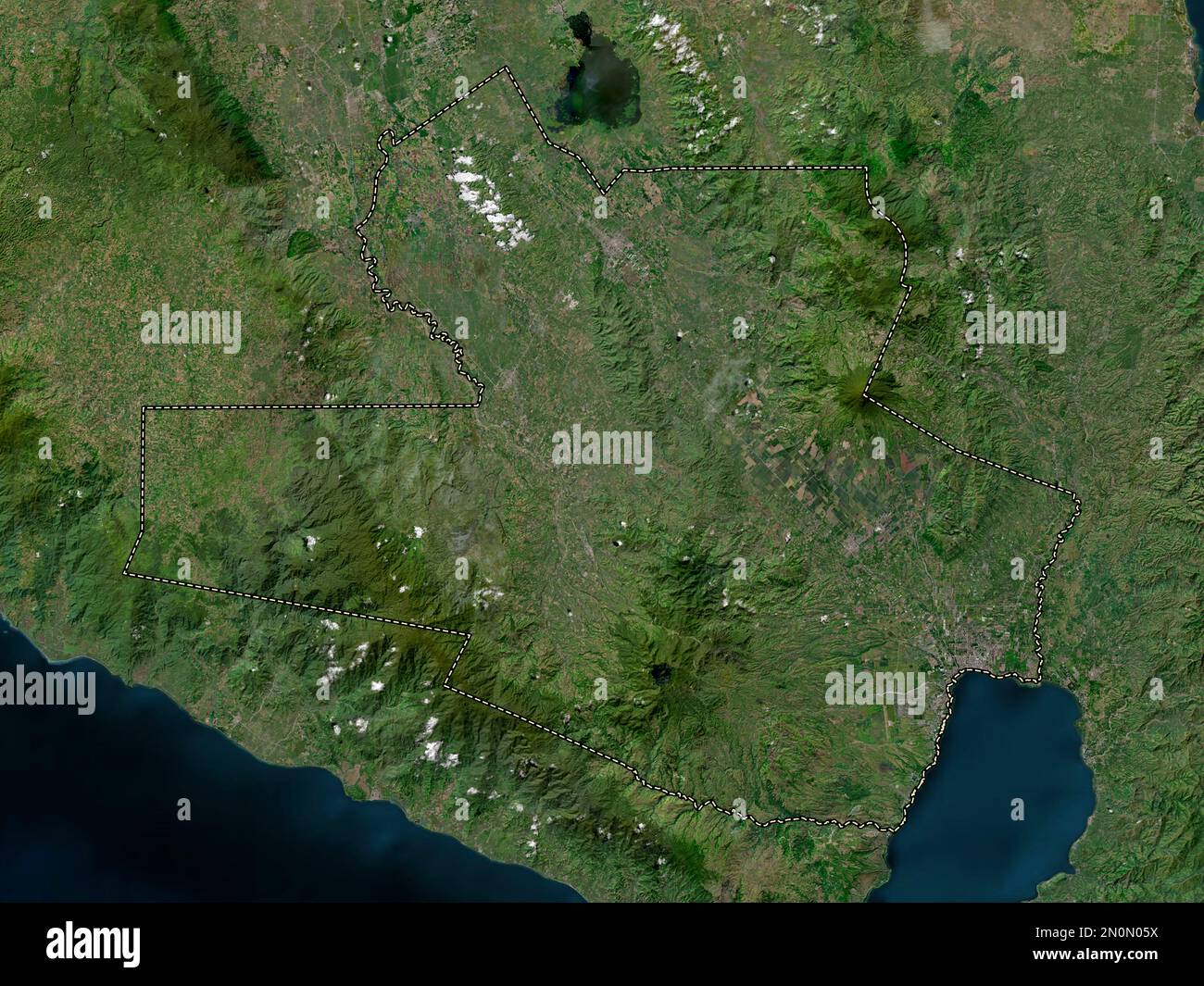 South Cotabato, province of Philippines. High resolution satellite map Stock Photo