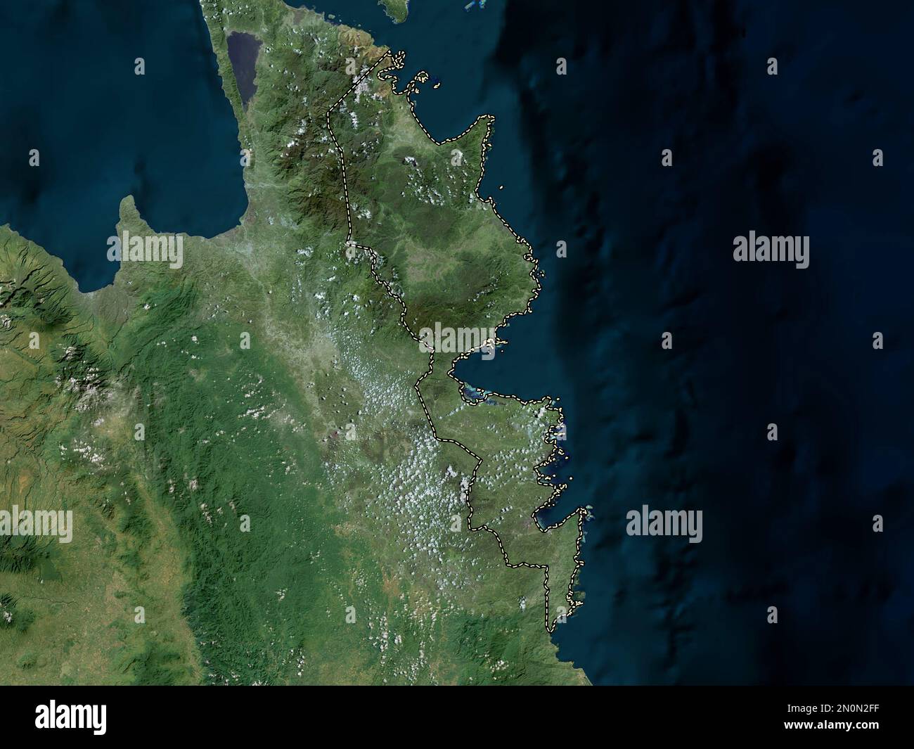 Surigao del Sur, province of Philippines. High resolution satellite map Stock Photo