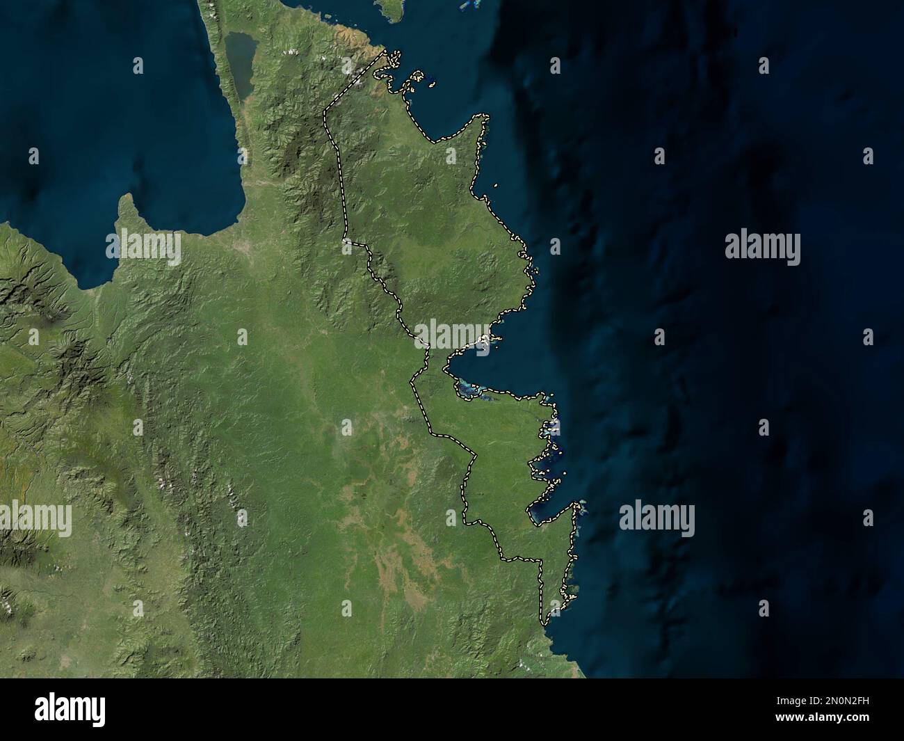 Surigao del Sur, province of Philippines. Low resolution satellite map Stock Photo