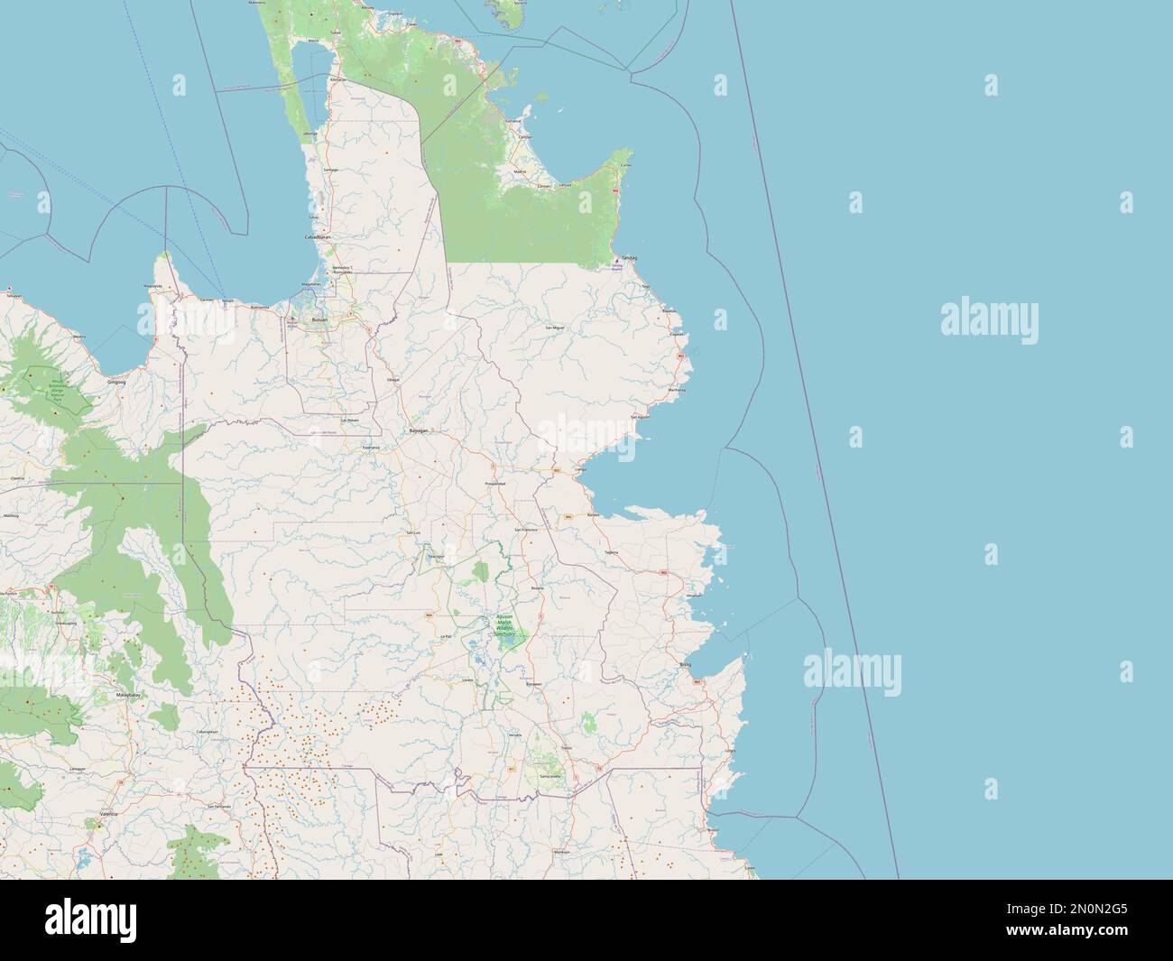 Surigao del Sur, province of Philippines. Open Street Map Stock Photo