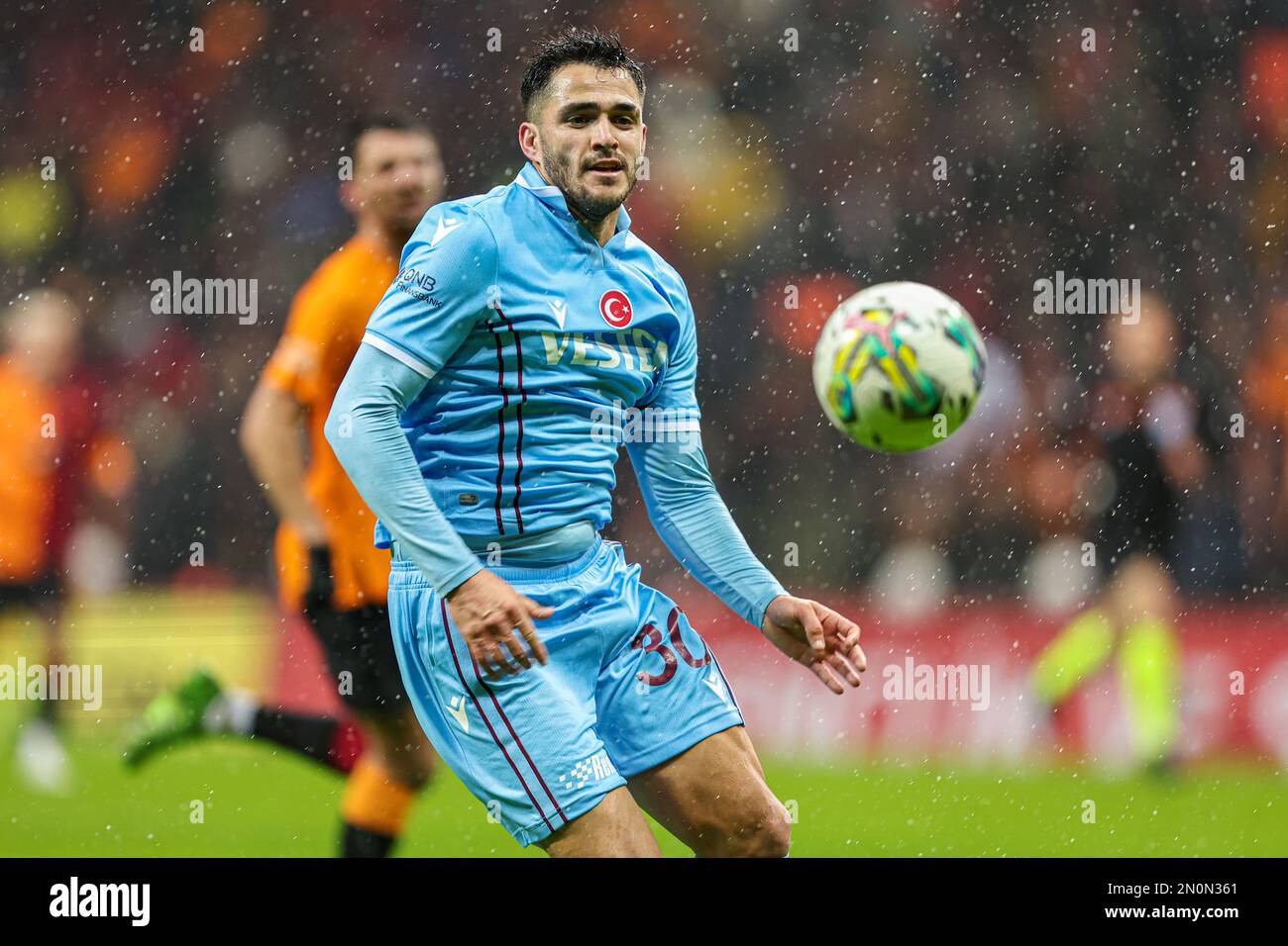 ISTANBUL, TURKEY - FEBRUARY 5: Maximiliano Gomez of Trabzonspor during the Turkish Super Lig match between Galatasaray and Trabzonspor at Nef Stadyumu on February 5, 2023 in Istanbul, Turkey (Photo by Orange Pictures) Stock Photo