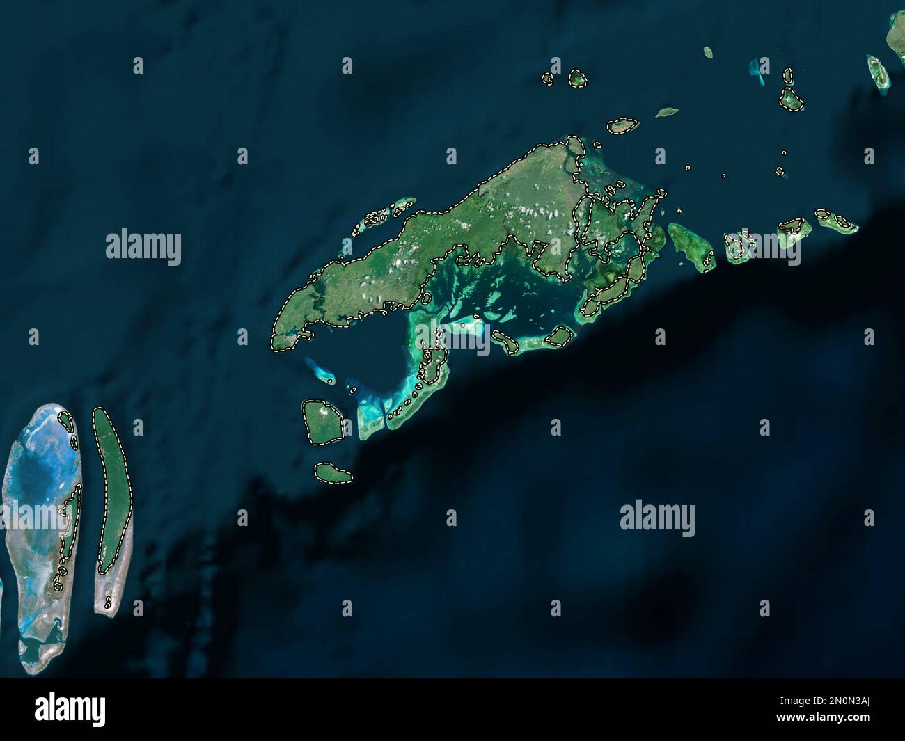 Tawi-Tawi, province of Philippines. High resolution satellite map Stock Photo