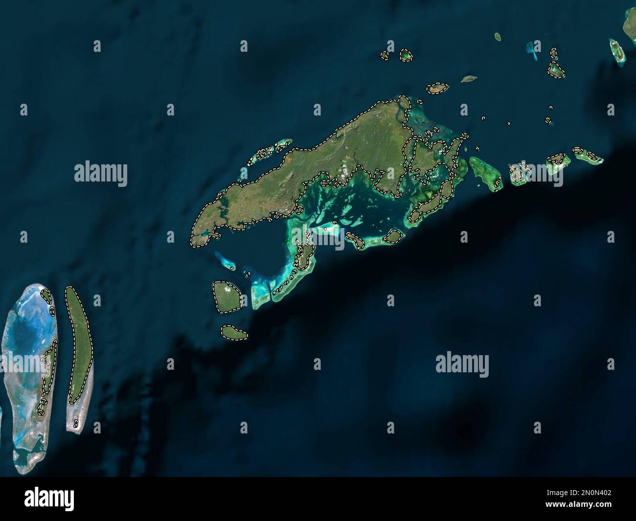Tawi-Tawi, province of Philippines. Low resolution satellite map Stock Photo