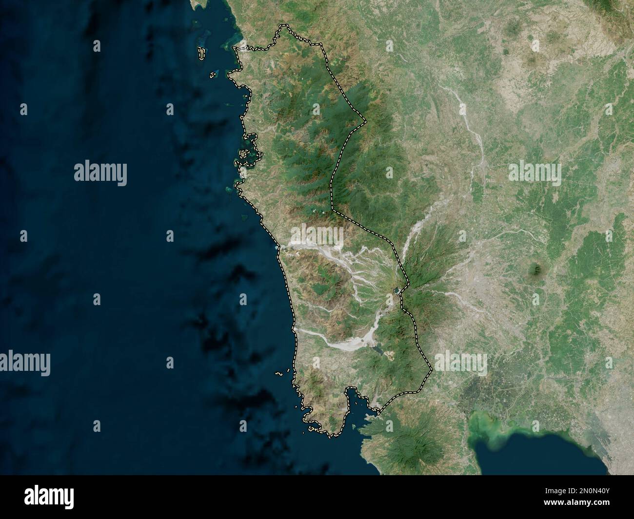 Zambales, province of Philippines. High resolution satellite map Stock Photo