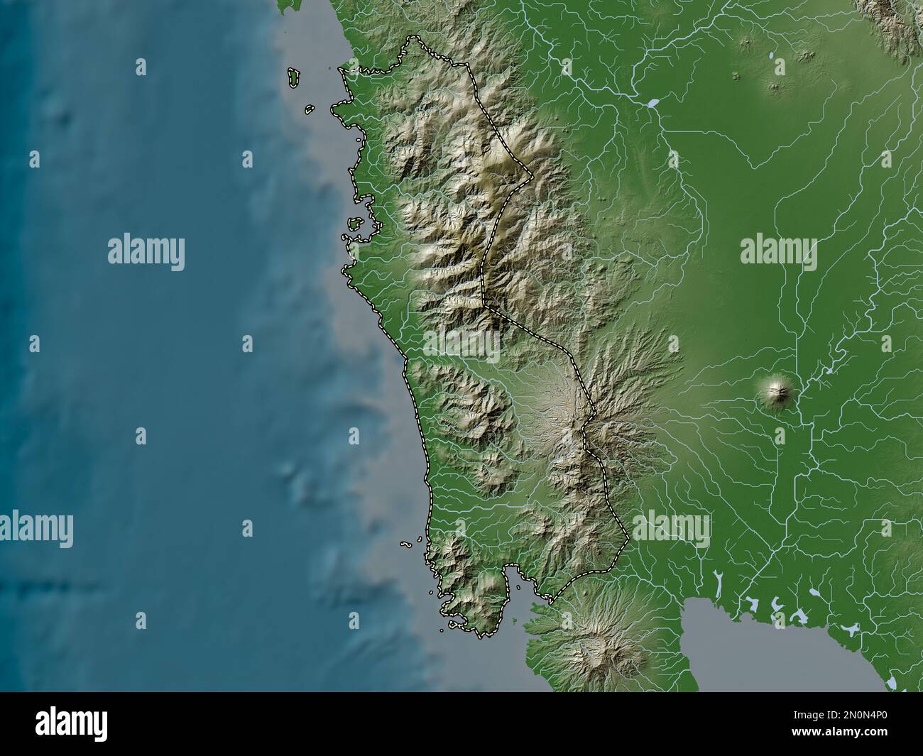 Zambales, province of Philippines. Elevation map colored in wiki style
