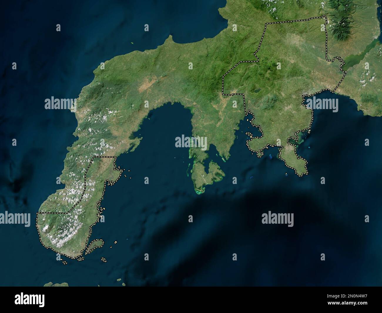 Zamboanga del Sur, province of Philippines. High resolution satellite map Stock Photo