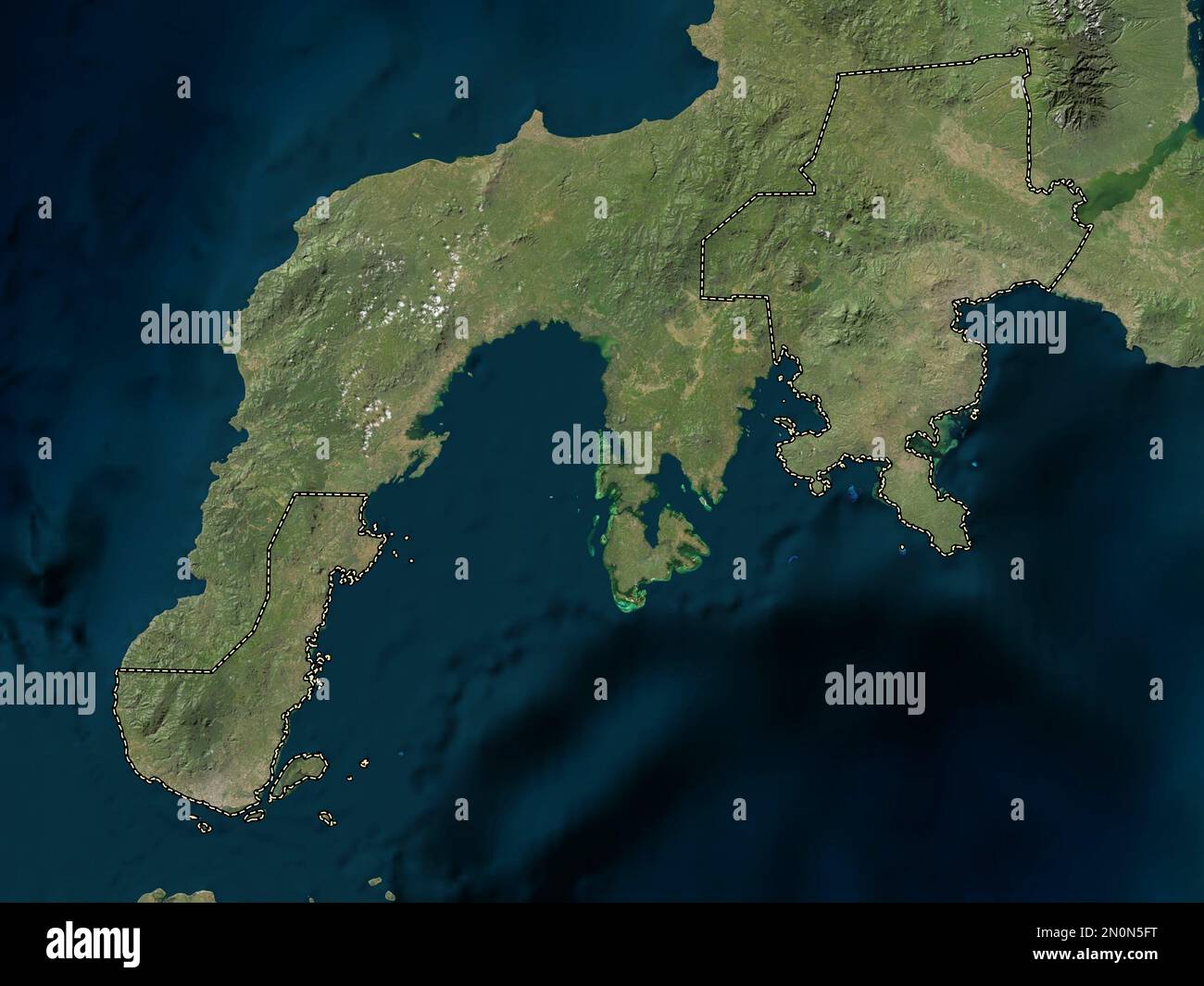 Zamboanga del Sur, province of Philippines. Low resolution satellite map Stock Photo