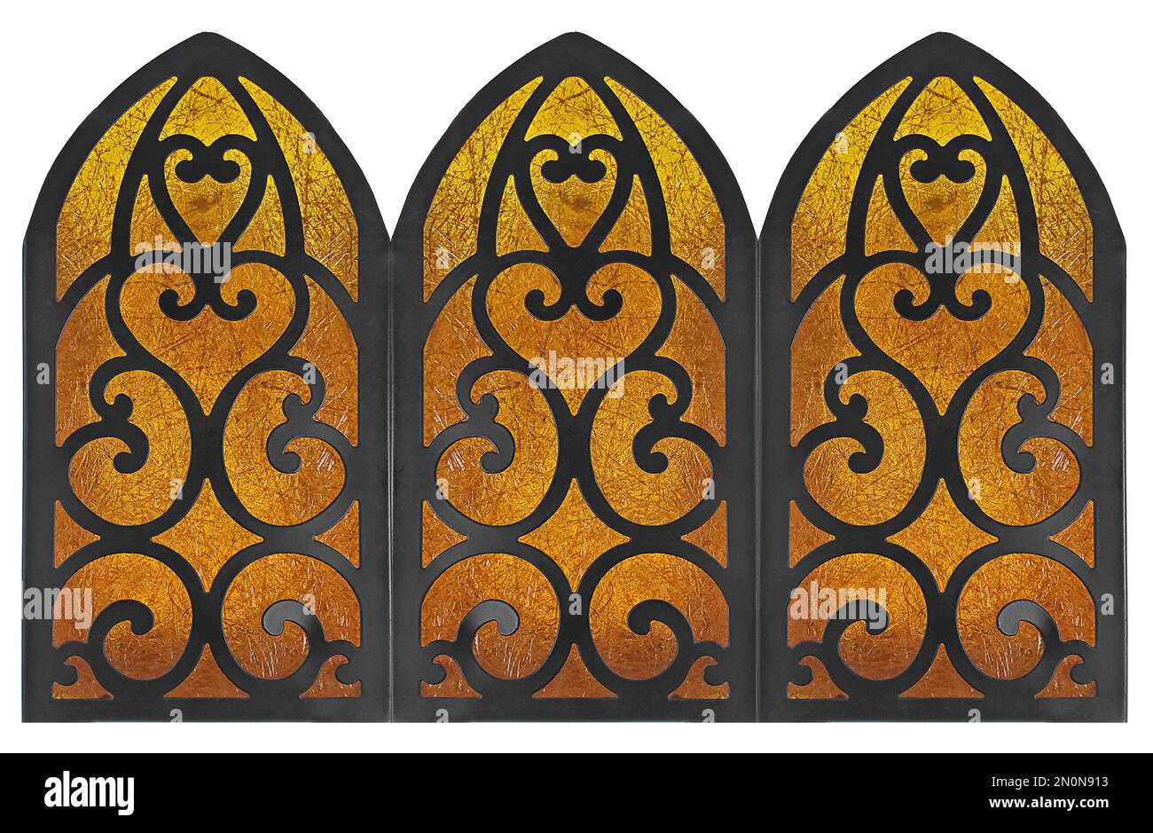 Burnt orange stained glass window Stock Photo Alamy