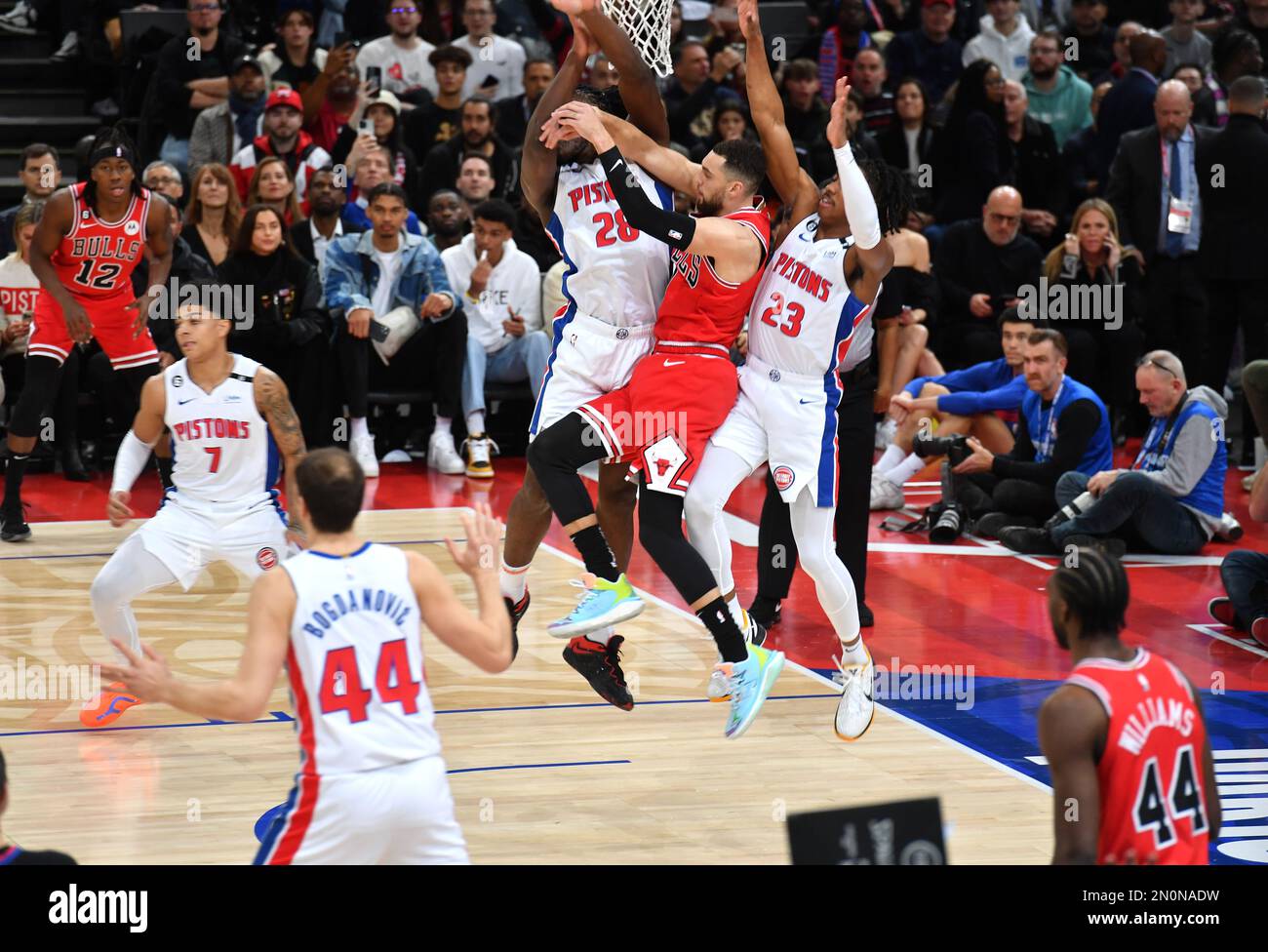 NBA Paris Game 2023 match between Detroit Pistons and Chicago Bulls at