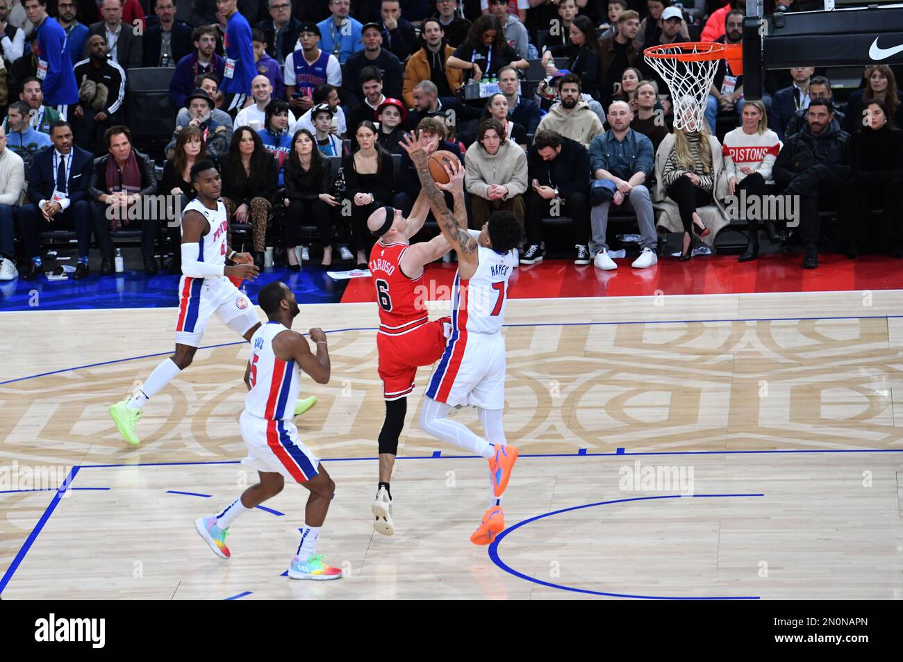 NBA Paris Game 2023 match between Detroit Pistons and Chicago Bulls at