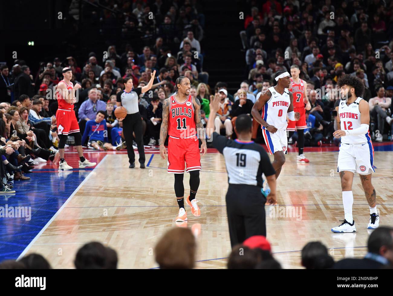 NBA Paris Game 2023 match between Detroit Pistons and Chicago Bulls at