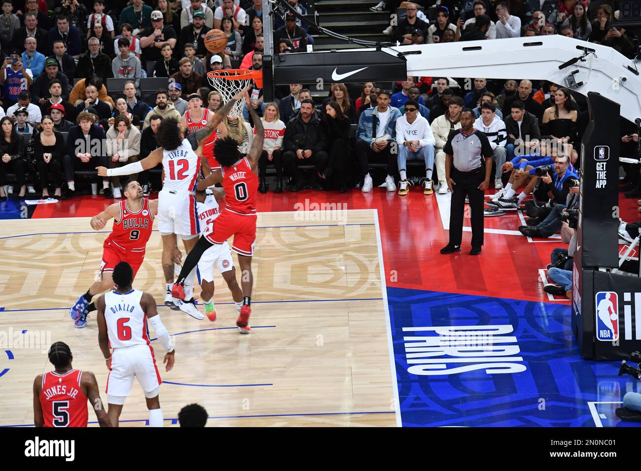 NBA Paris Game 2023 match between Detroit Pistons and Chicago Bulls at