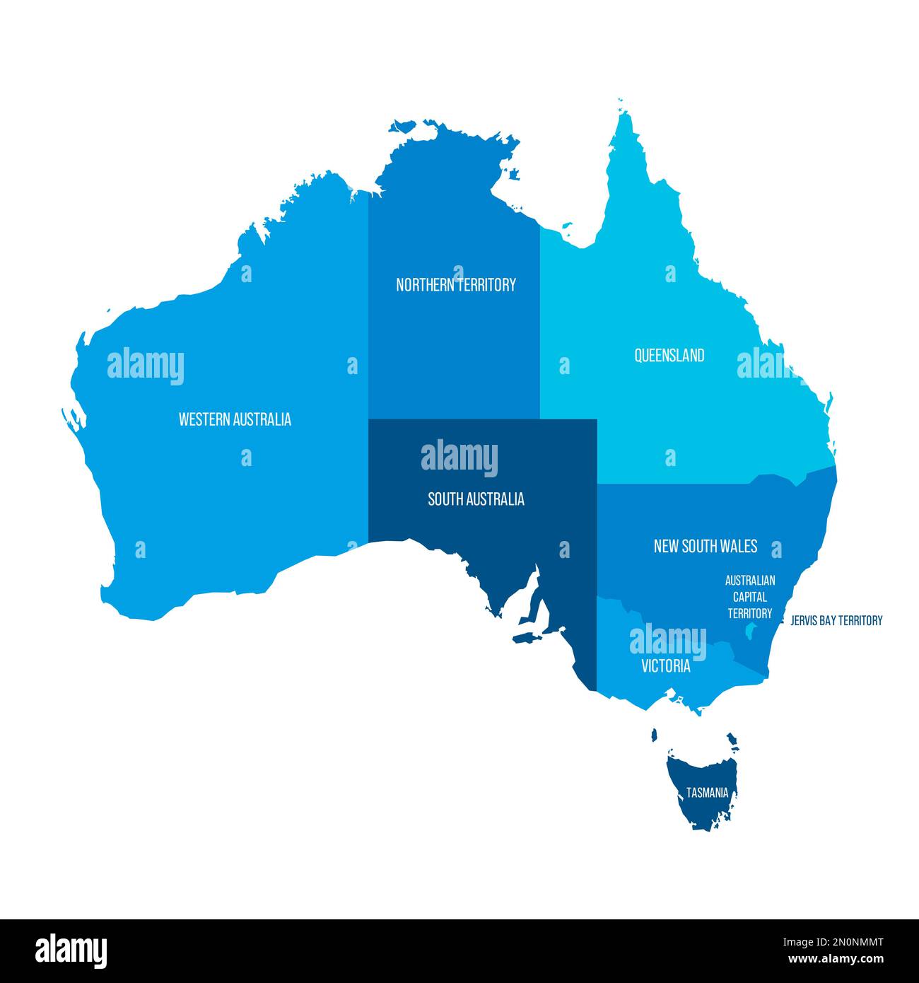 Australia political map of administrative divisions - states and ...