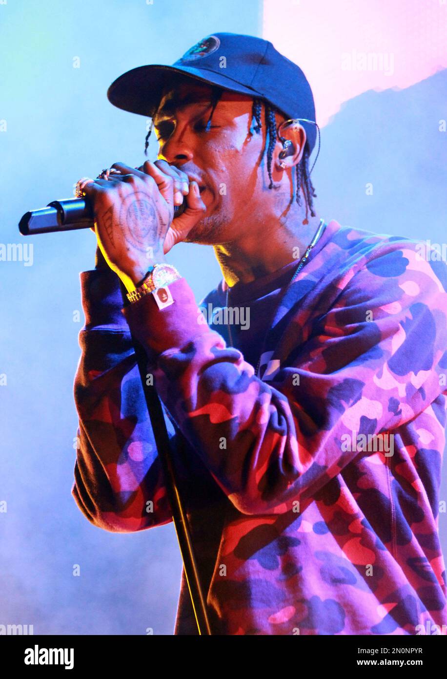 Travis Scott performs as the opener for The Weeknd at Philips Arena on Tuesday, December 15