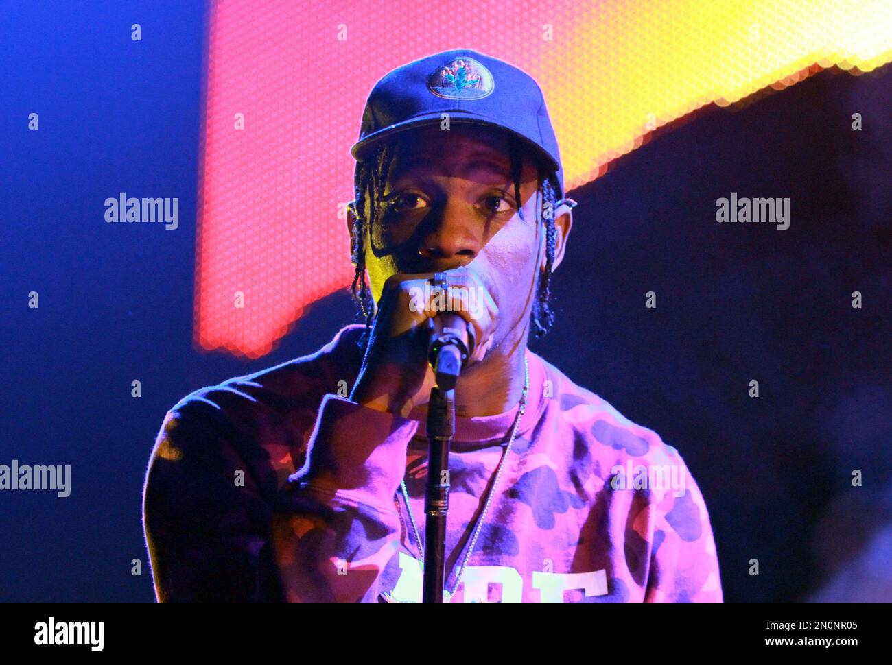 Travis Scott performs as the opener for The Weeknd at Philips Arena on Tuesday, December 15