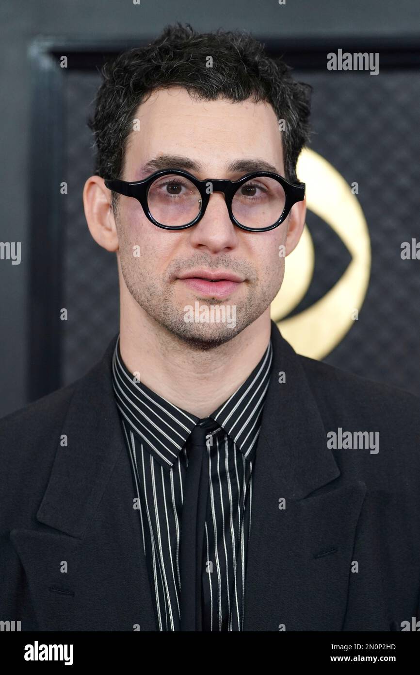 Jack Antonoff arrives at the 65th annual Grammy Awards on Sunday, Feb
