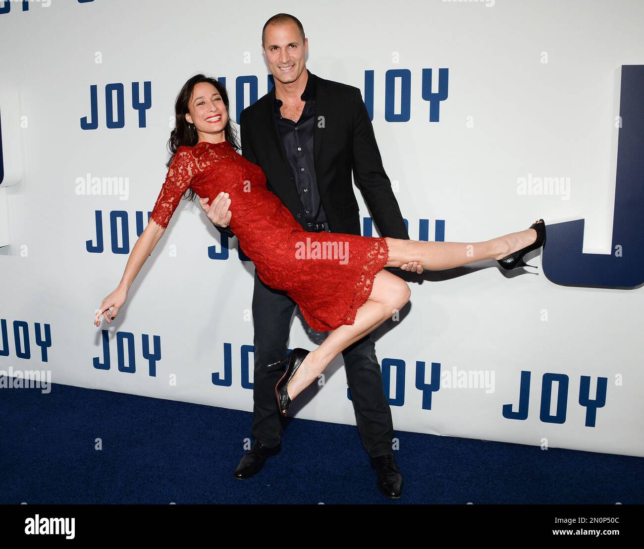 Nigel Barker and wife Cristen Barker attend the world premiere of "Joy
