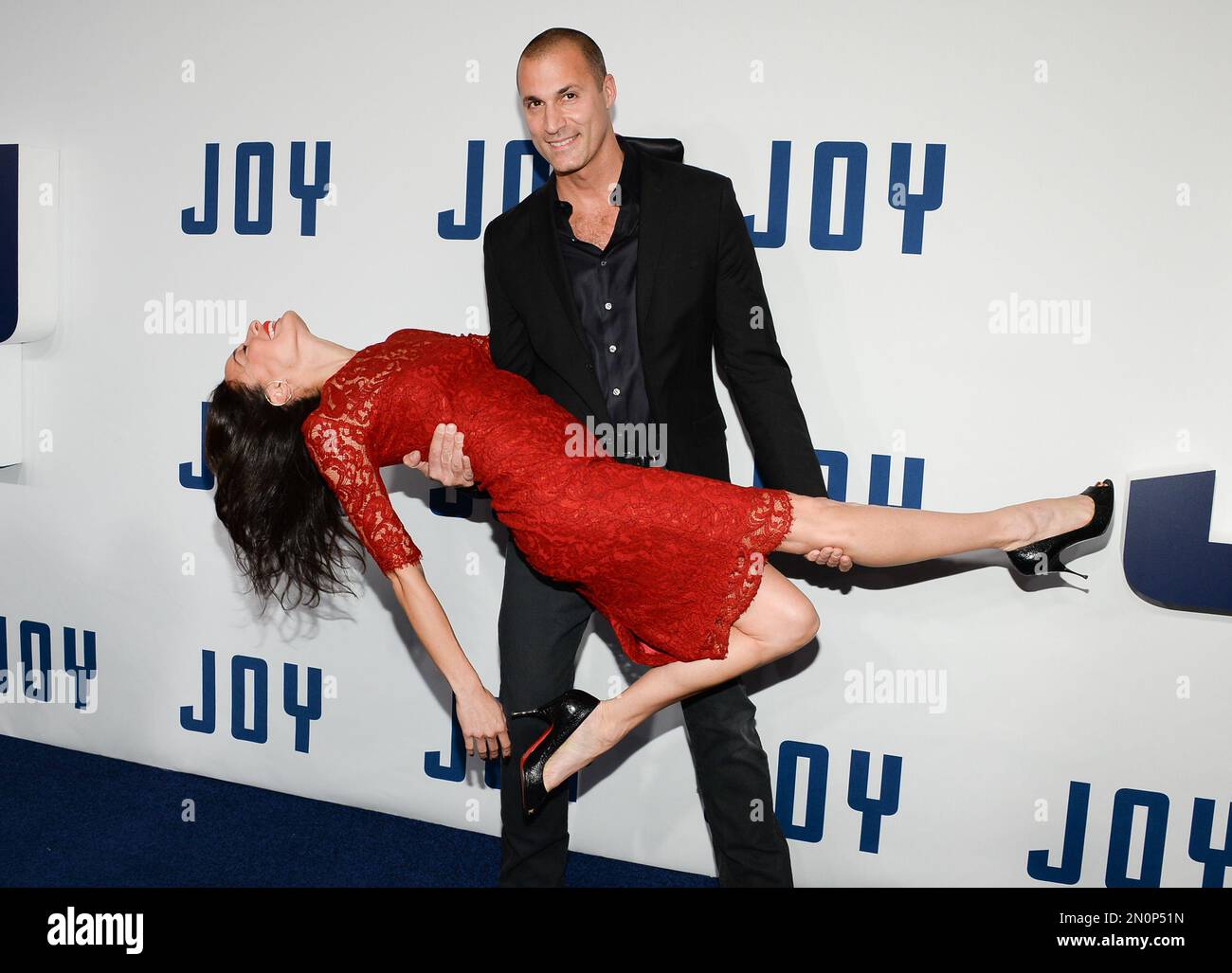 Nigel Barker and wife Cristen Barker attend the world premiere of "Joy