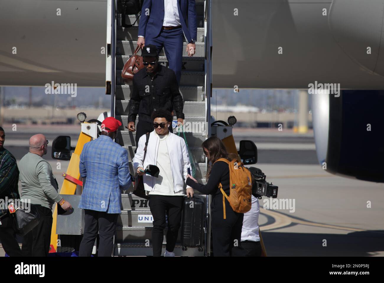 Arizona, USA, USA. 5th Feb, 2023. (INT) Arrival of Kansas Players for