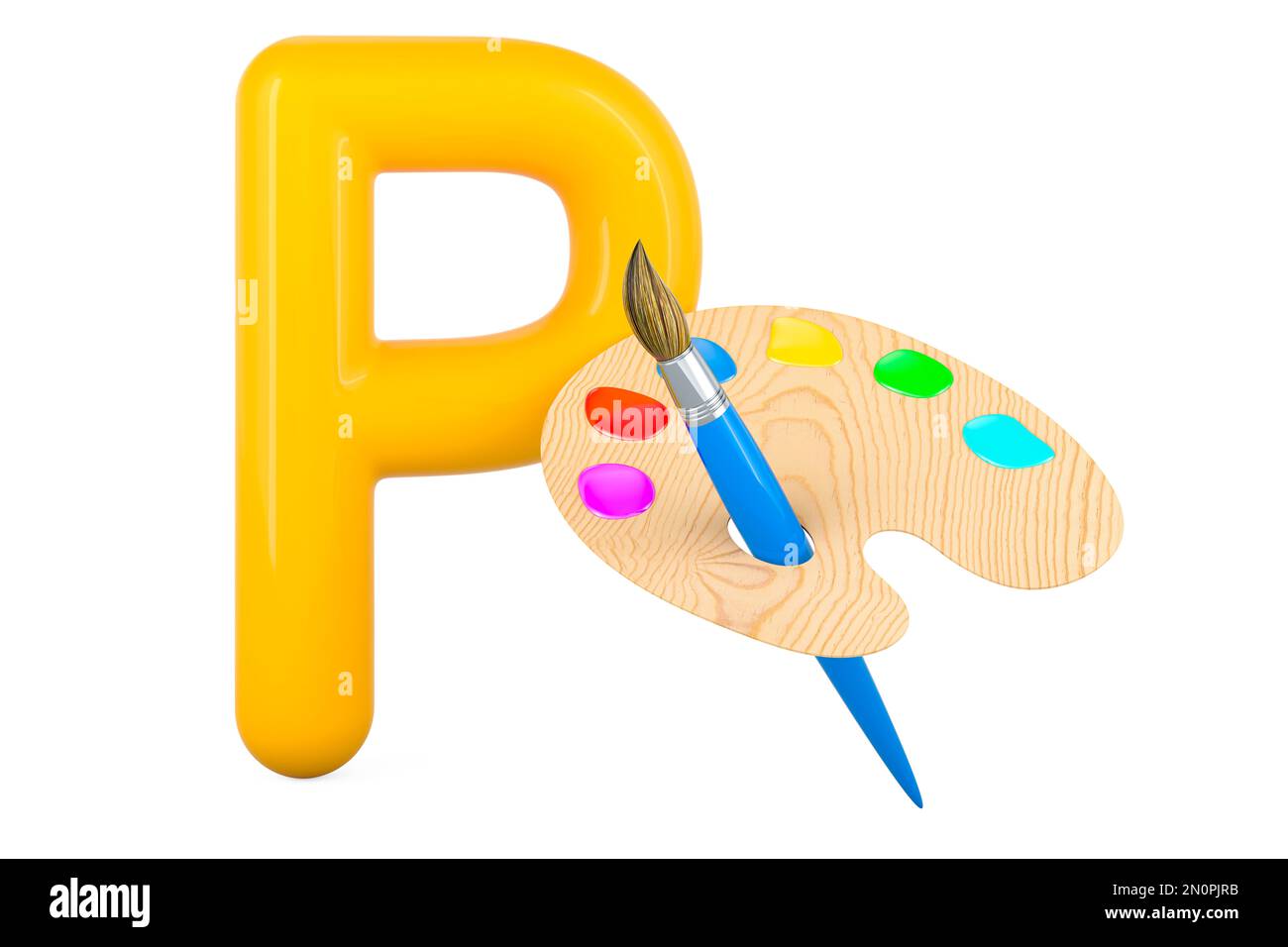 Cute Cartoon Alphabet P with Hat.3D Illustration. Stock Illustration -  Illustration of symbol, type: 110799181