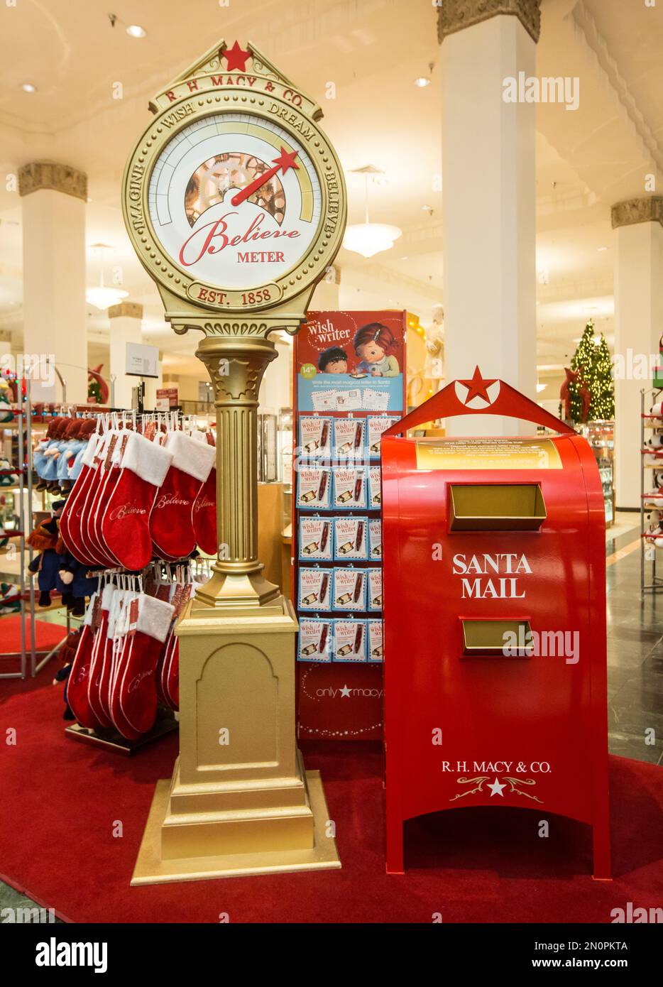 A Believe Meter and red letter box are piecutred duringg Macy’s ...