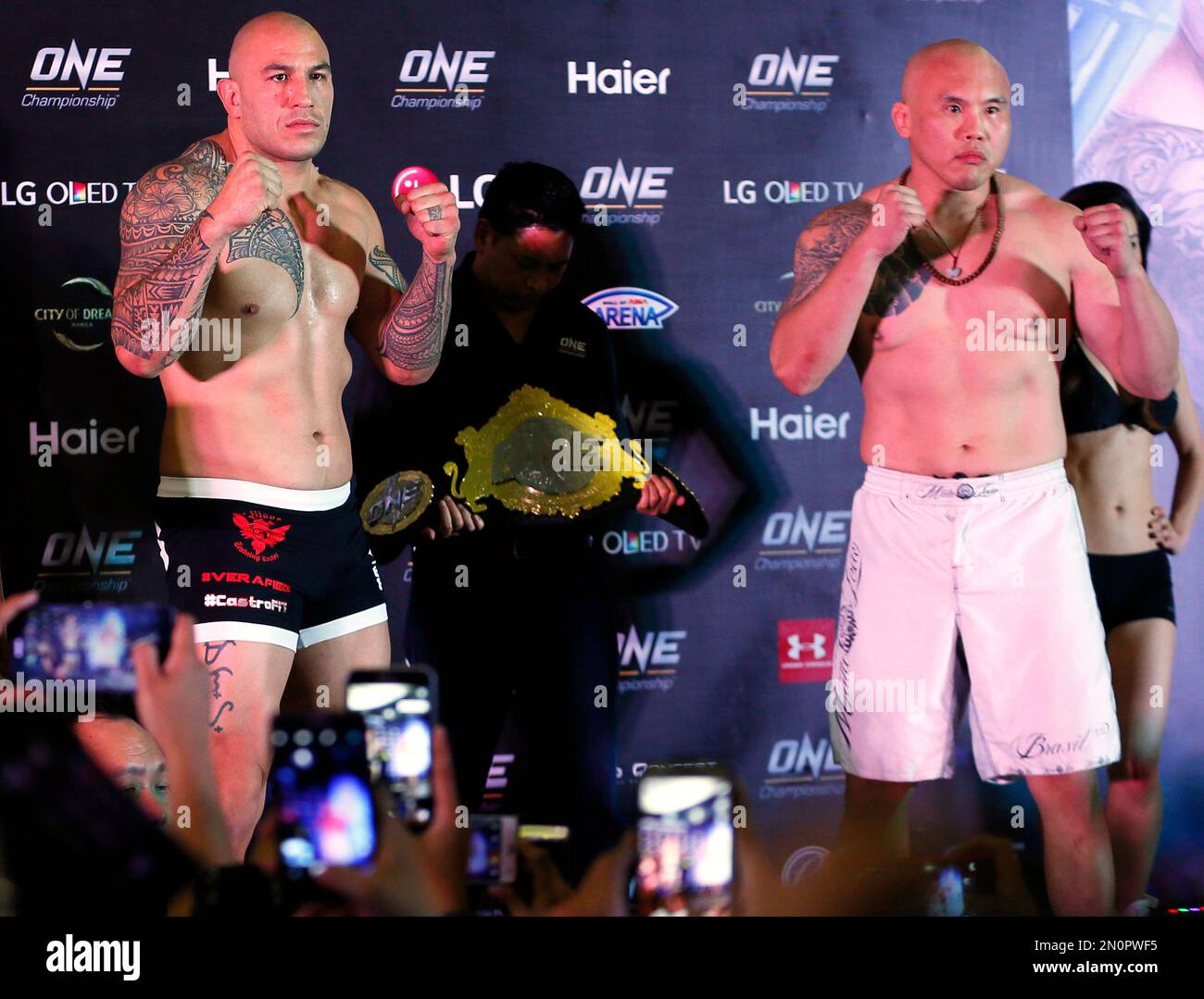 Mixed Martial Arts heavyweight fighter Brandon Vera, left, of the